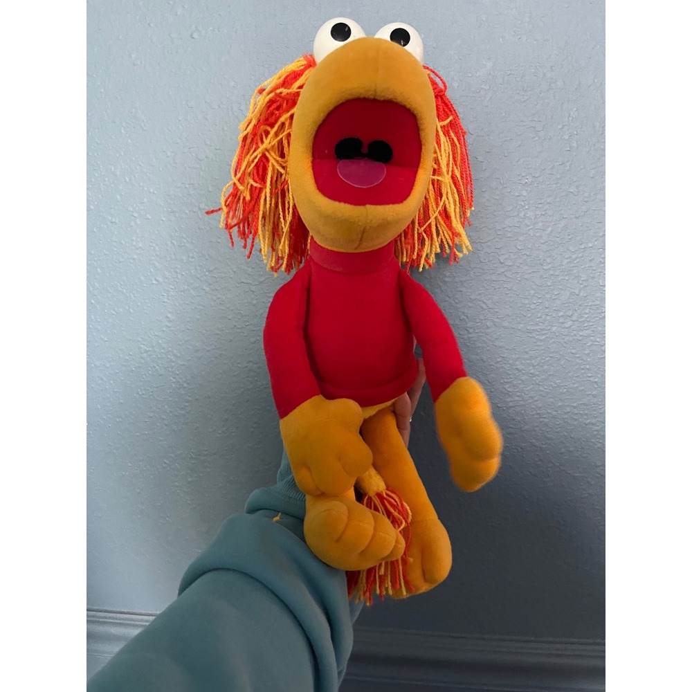 Vintage 1985 Fraggle Rock Wembley Plush Toy Jim Henson Red Sweater 12 Inch